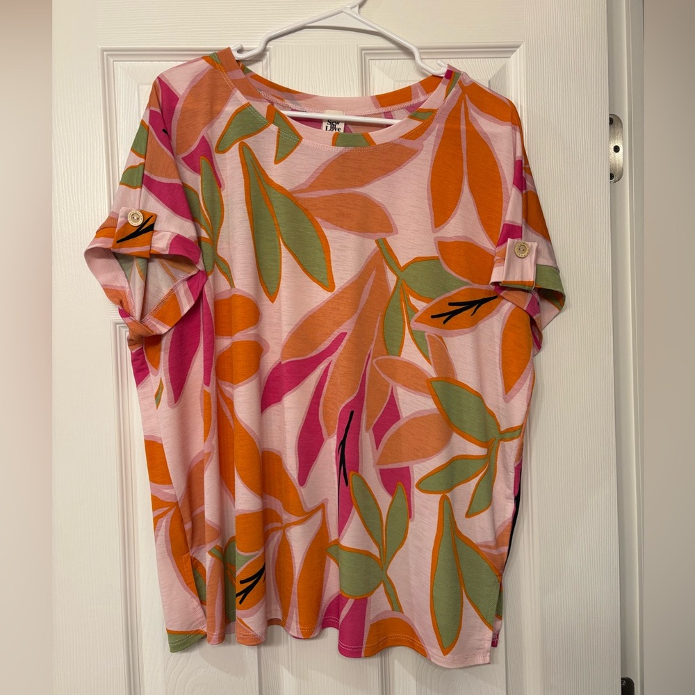 Sew In Love Vibrant Floral Print Top